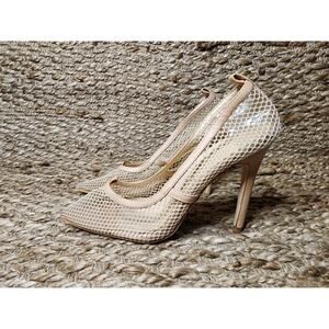 Public Desire Nude Look Heels Mesh Pumps Women's Size 9